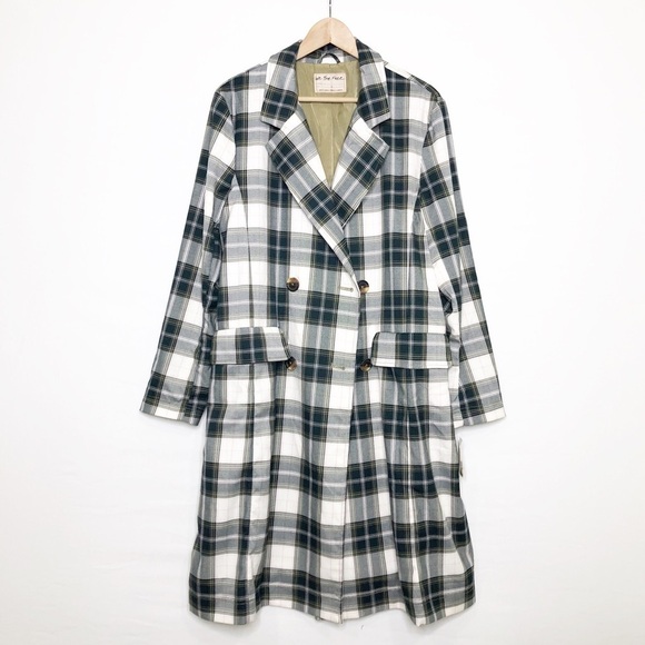 Free  People Freddie Long line double breasted plaid blazer coat - Picture 8 of 13